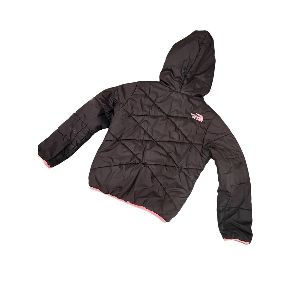 The North Face Black Pink Down Reversible Puffer Jacket Kids Girls XS 6 - Picture 2 of 7
